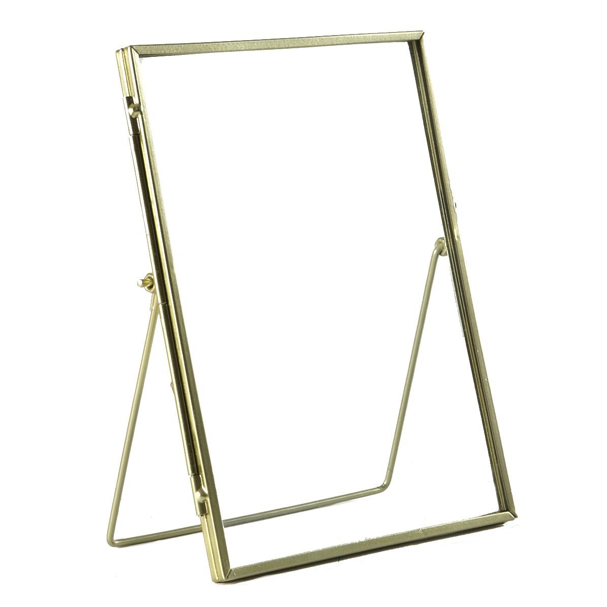 5x Standing Metal Photo Frames Metallic Table Desk Picture Display 6" x 8" Gold