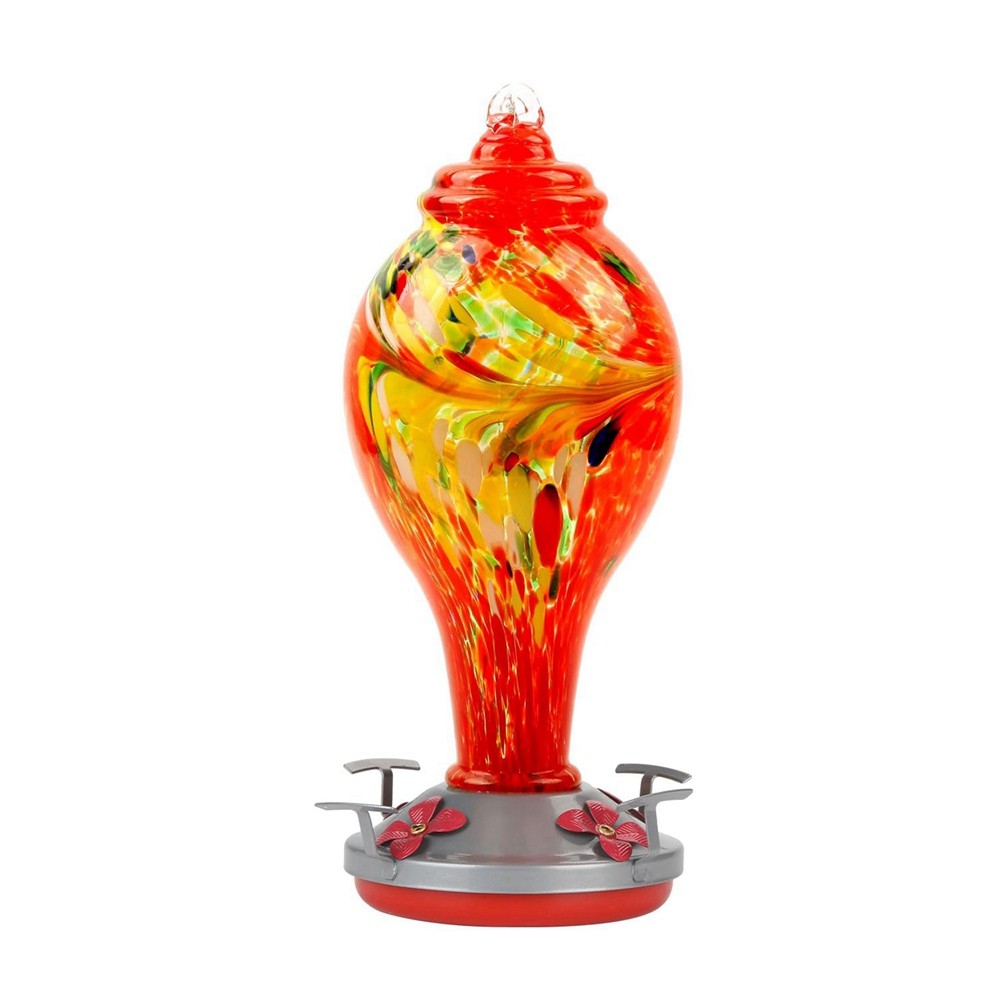 3X(Glass Bird Feeder, Painted Glass Feeder, Hand Blown, Leakproof, Easy to7544