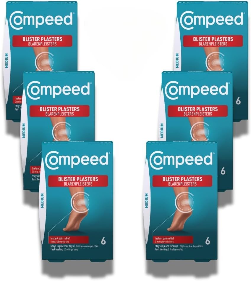 Compeed Medium Size Blister Plasters Bundle - 6 x 6 Count (36 Plasters) - Foot