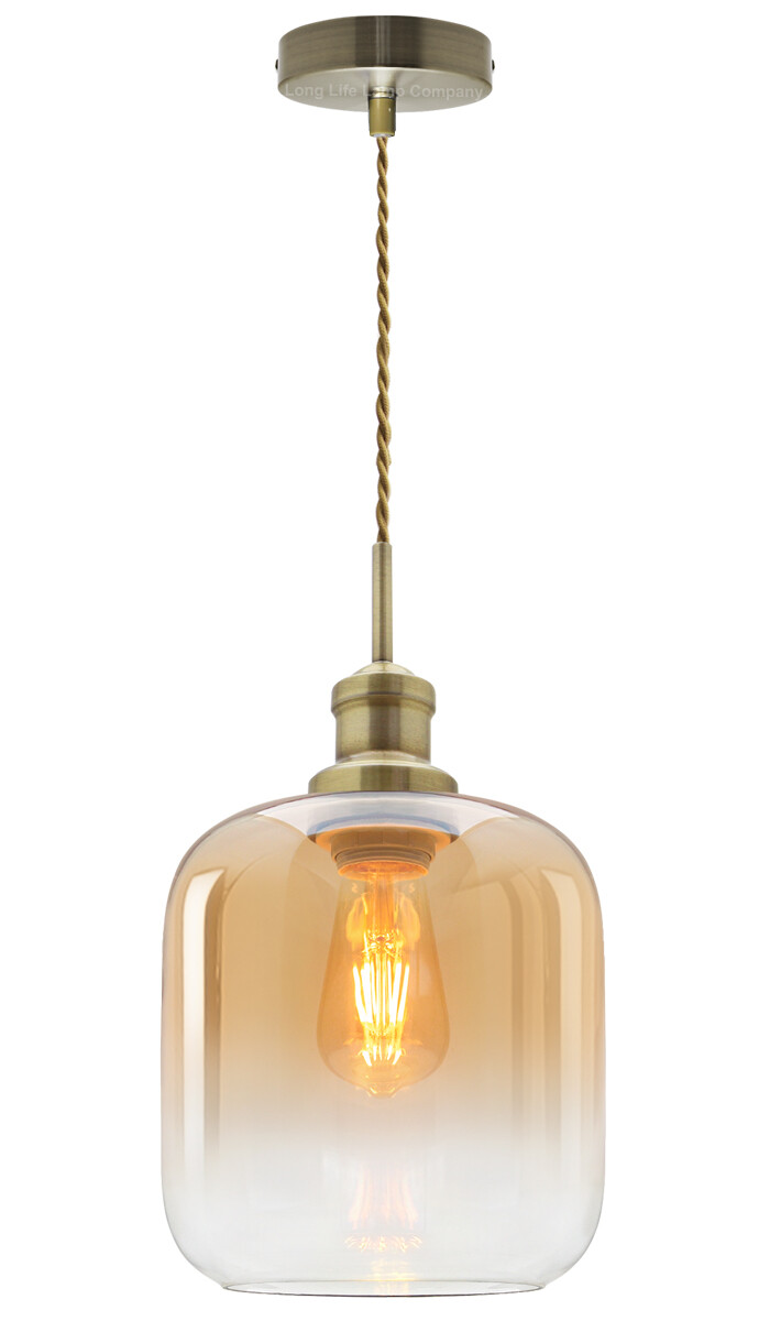 Vintage Retro Gold Glass Shade Pendant Ceiling Light Home Diner Chandelier M0203