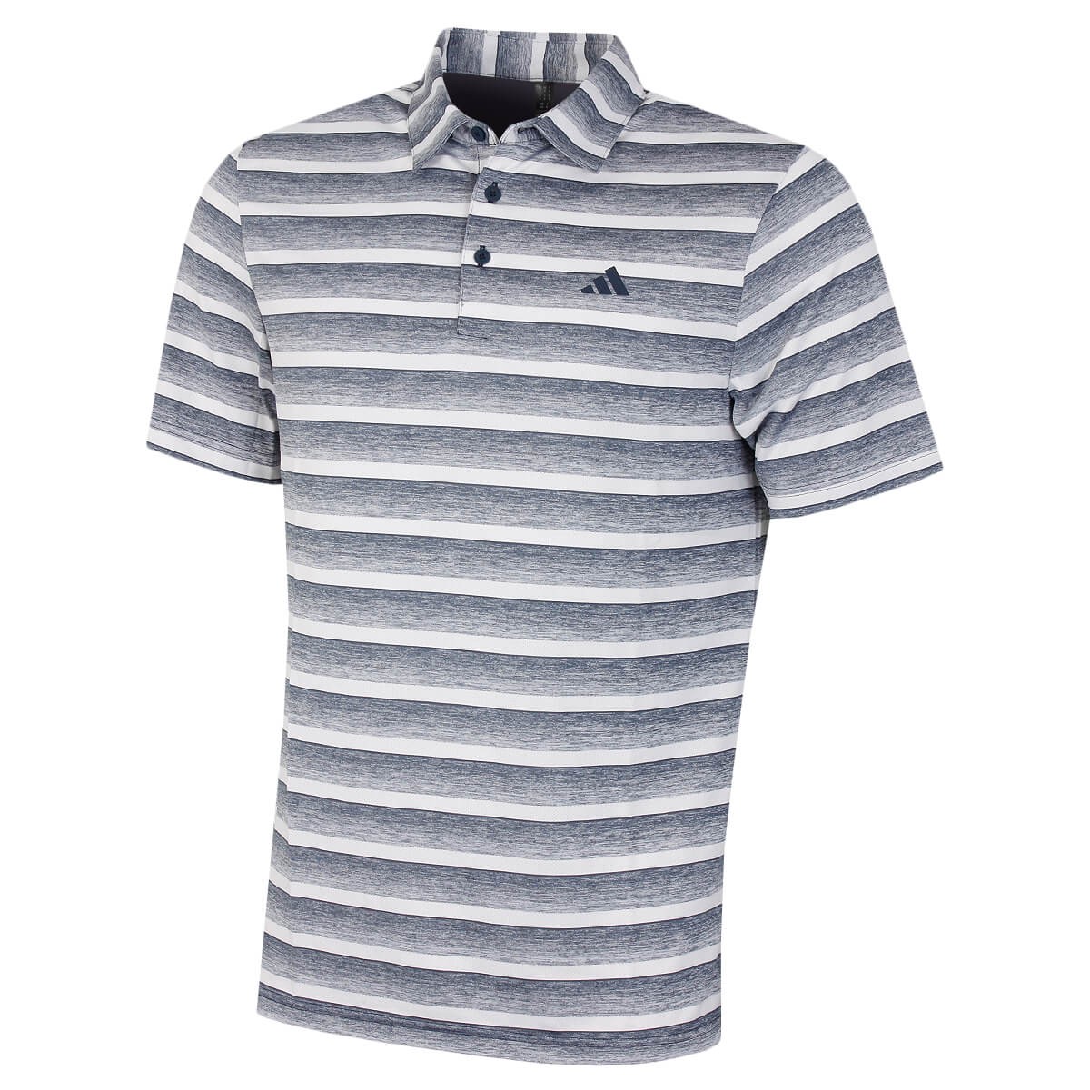 adidas Golf Mens Two Colour Stripe Polo Shirt - White/Collegiate - M