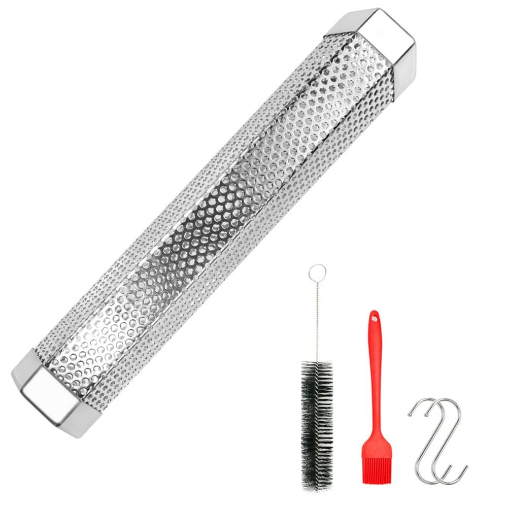 2X(12 in Pellet Smoker Tube Set 5 Hour Smoke Tube Generator for Hot Cold3319