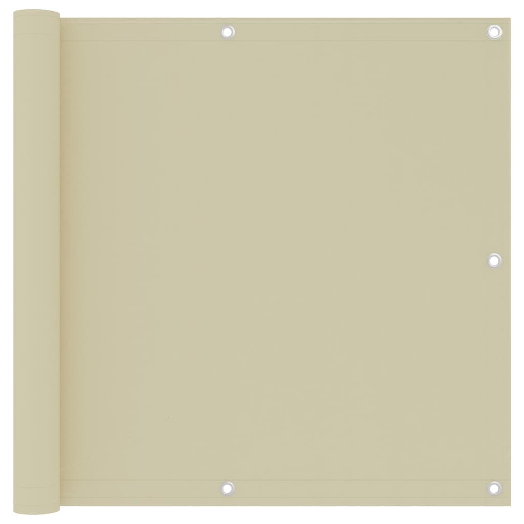 Balcony Screen Cream 90x500 cm Oxford Fabric Fence Privacy Screening vidaXL