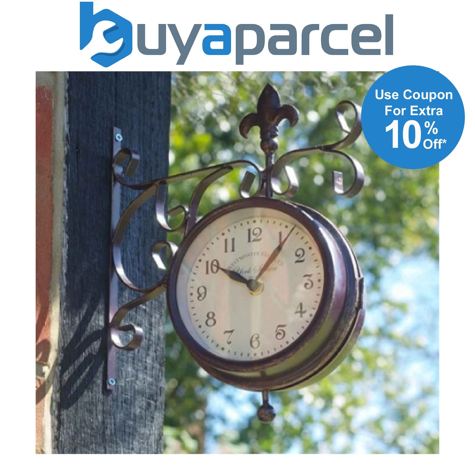 Smart Garden York Station Platform Indoor Outdoor Garden Clock Thermometer