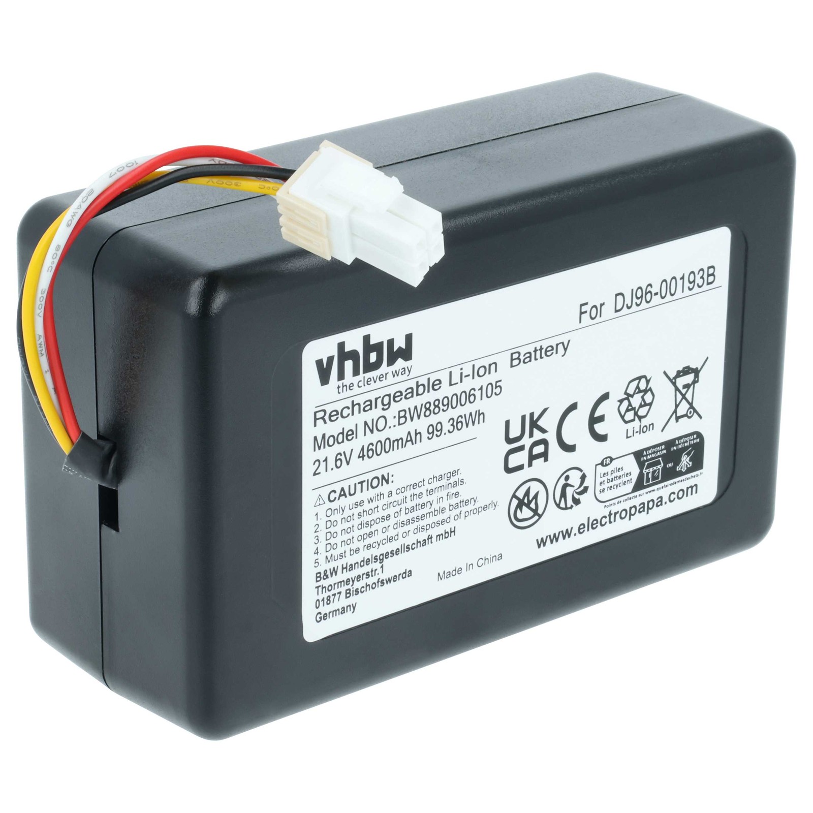 Battery for Samsung Powerbot VR20J9250UK/SA VR20J9259UC/EG 4600mAh 21.6V