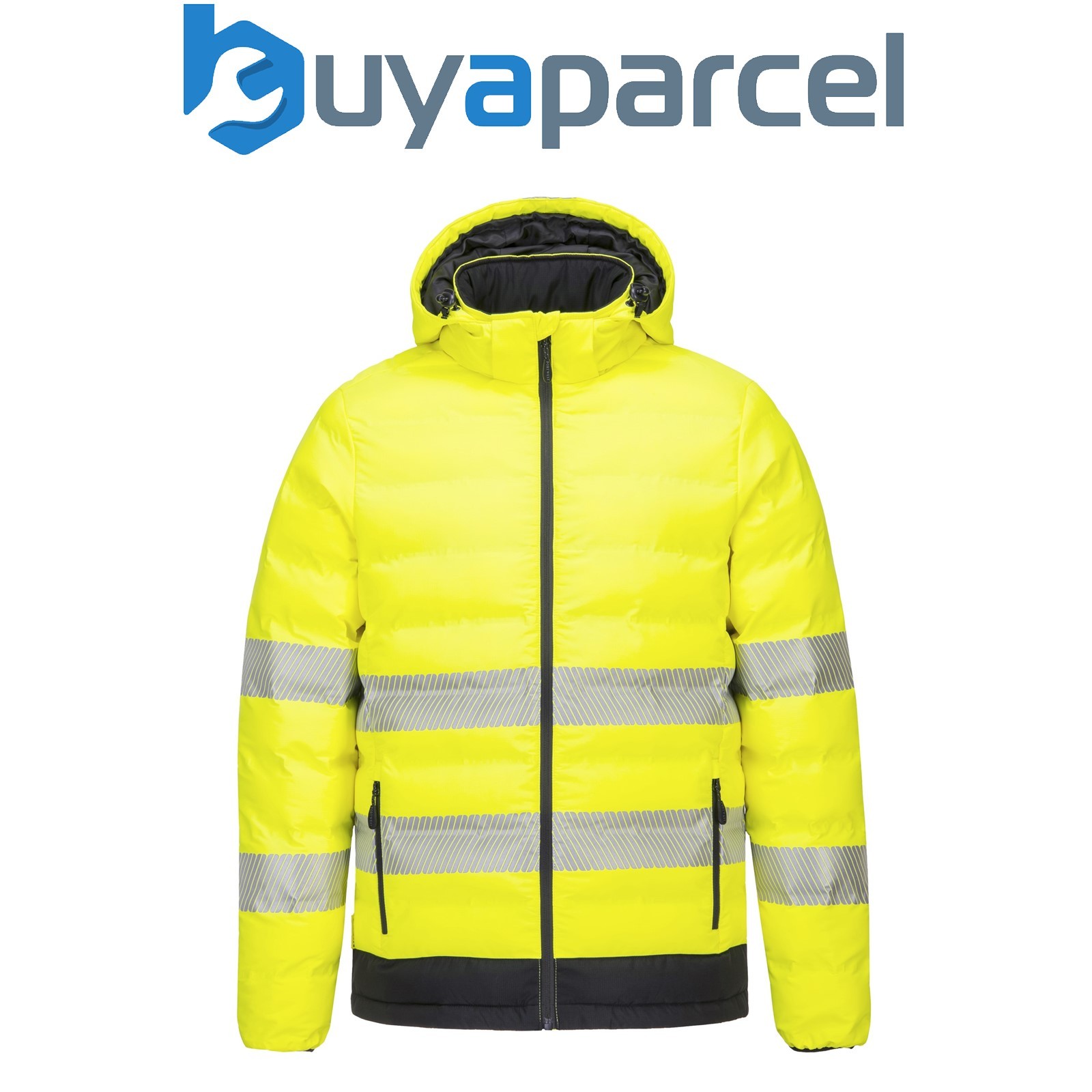 Portwest Heated Hi Viz Jacket Electric Tunnel Puffer Coat Yellow Hi Vis M