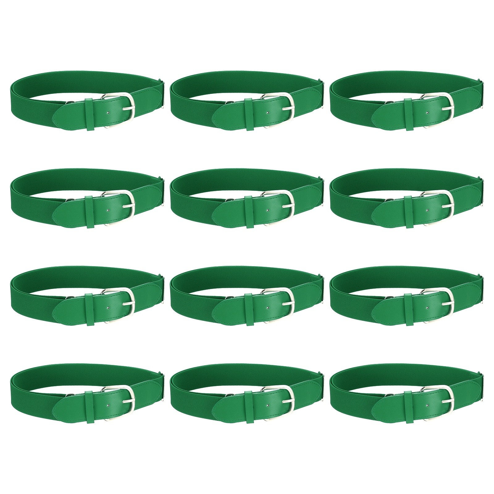 Baseball Belt Softball Belt Fit for Youth- (12 Pack, Green)