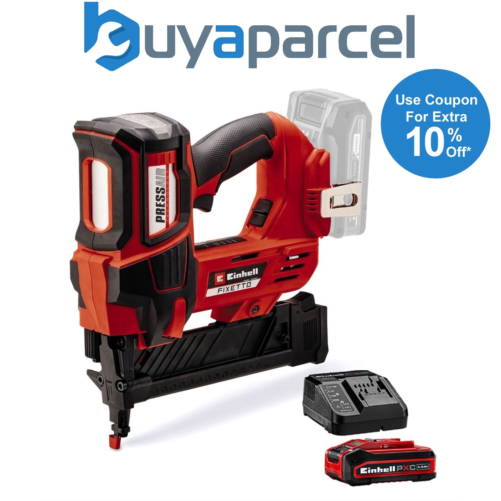 Einhell Professional PXC 18v Cordless Stapler Gun Tacker 18/38 S 18GA + 4AH Kit