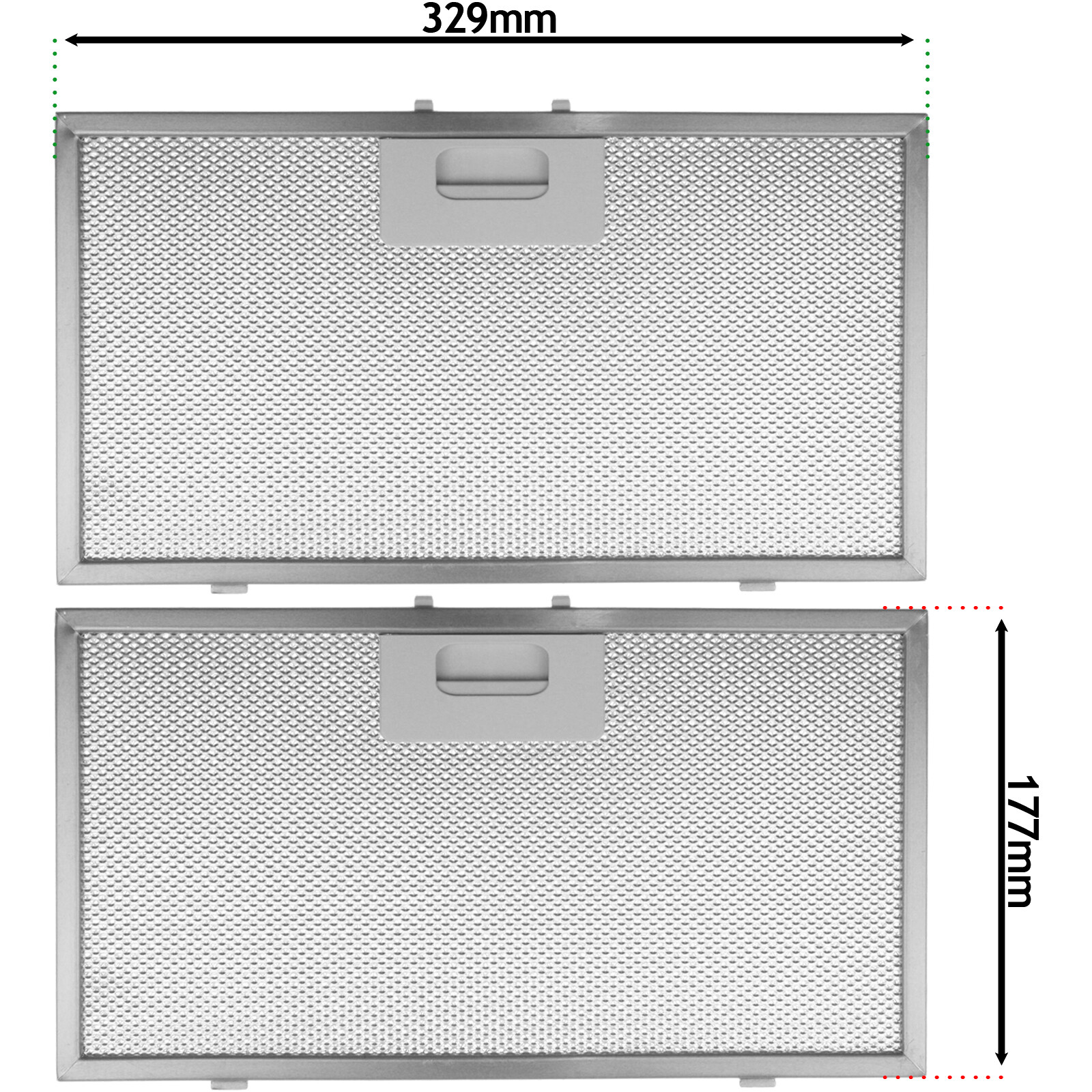 Filter Grease Metal for ELICA Cooker Hood ELIBLOC NEW GENIUS 329mm x 177mm x 2