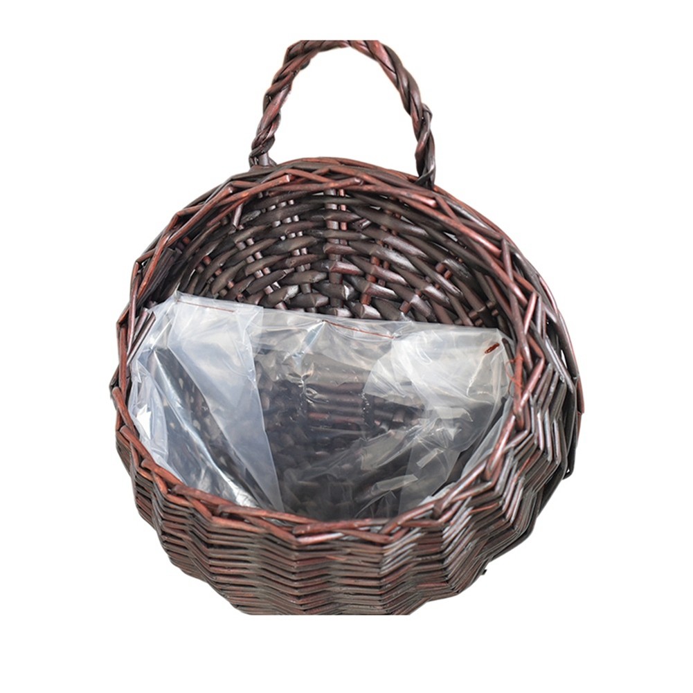 2X(Hand Made Flower Planter Wall Hanging Wicker Rattam Basket Garden Vine6494