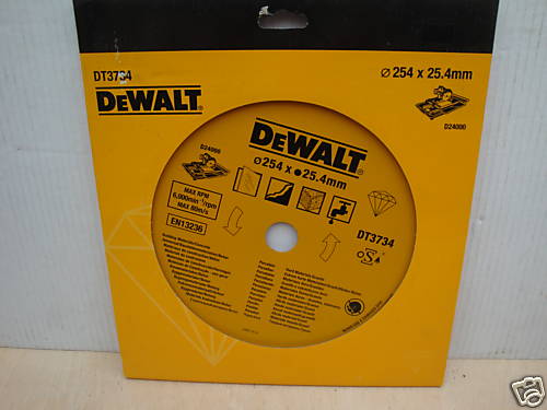DEWALT DT3734 254MM X 25.4MM DIAMOND TILE CUTTING DISC D24000 TILESAW