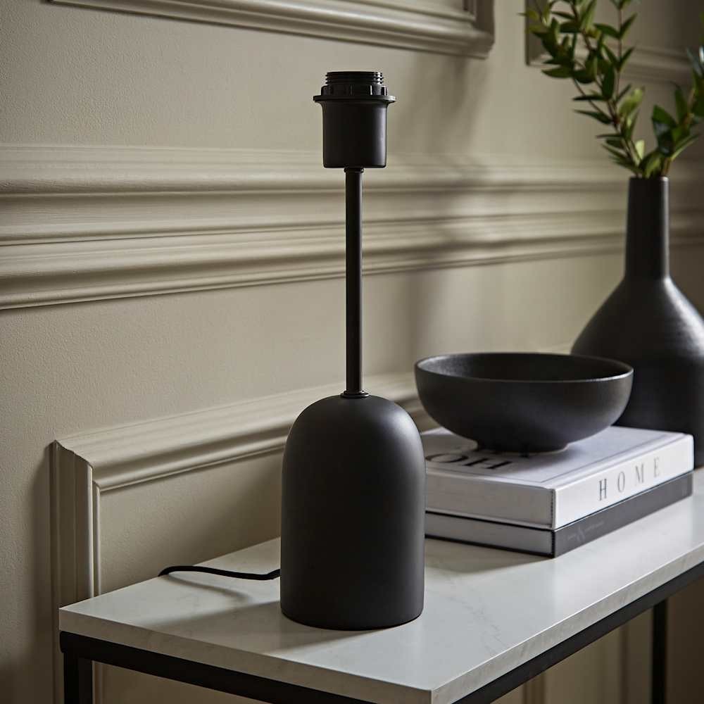 Black Dome Table Lamp Bedroom Bedisde Living Room Light Base Only Single Stem