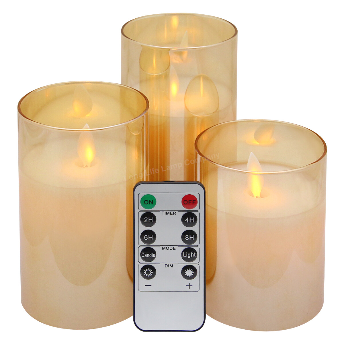 3 LED Rechargeable USB Remote Control Flameless Flickering Glass Wax Candles