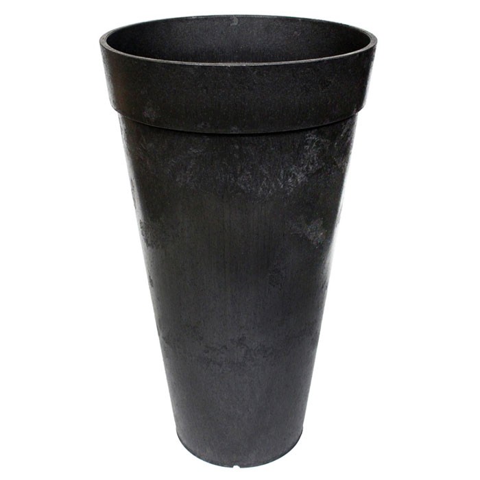 Tierra Verde Aria Planter, recycled rubber 66cm - Slate