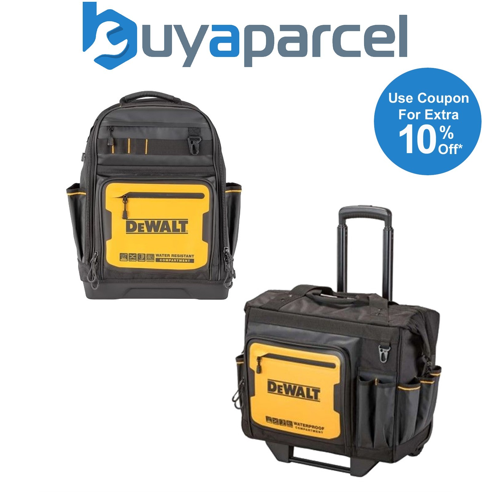 Dewalt Pro Rolling Wheeled Tool Bag Case Soft Storage Stackable + Pro Backpack