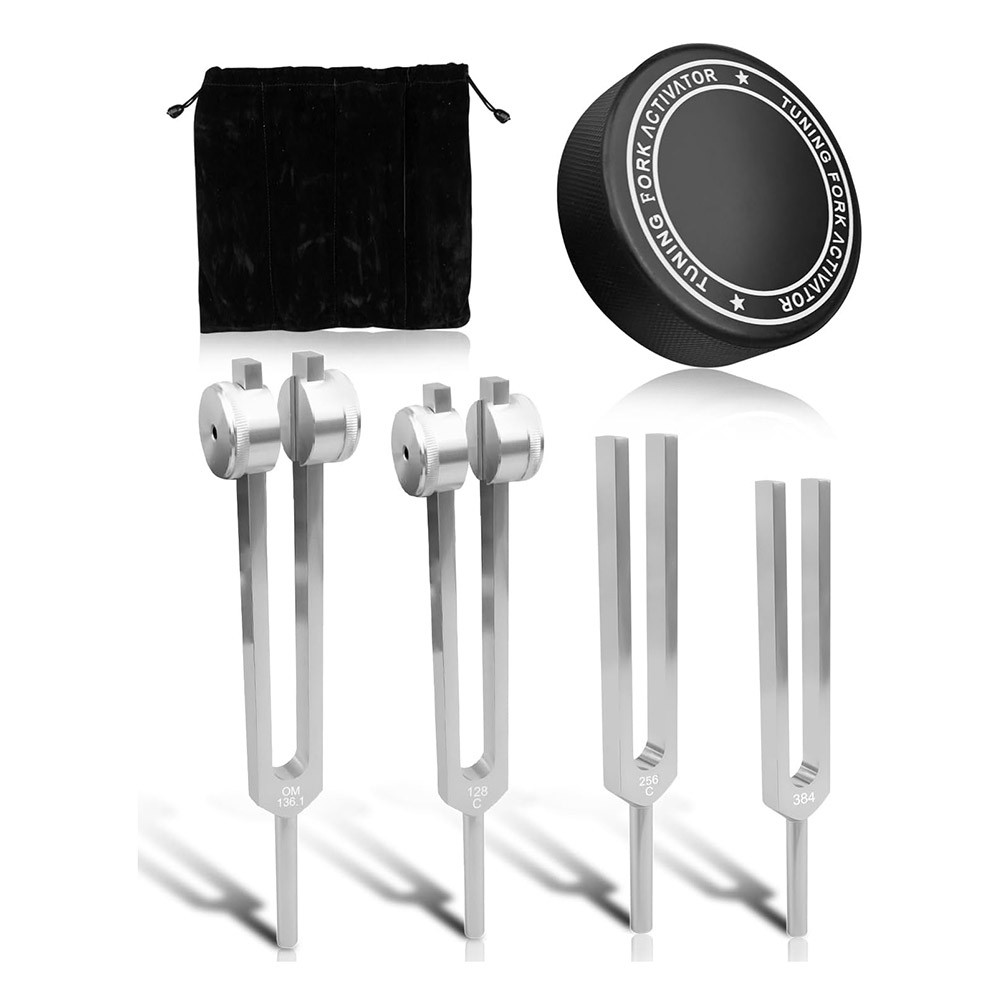 Tuning Forks for Healing Set Inlcuding 128Hz 136.1Hz 256Hz 384Hz with3930