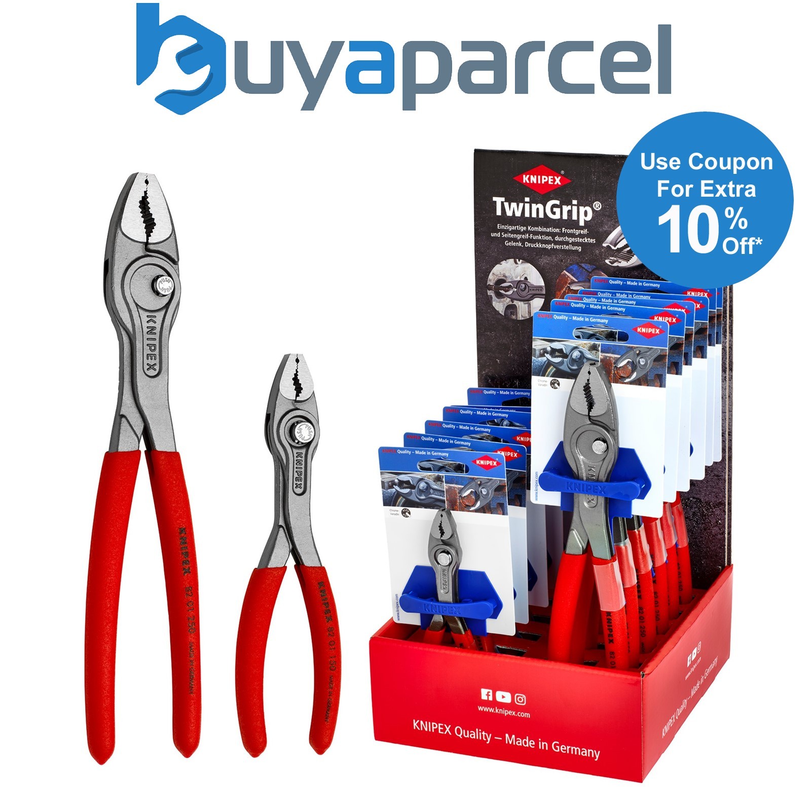 Draper 18154 KNIPEX 00 18 01 V53 TwinGrip Front and Side Gripping Pliers Counter