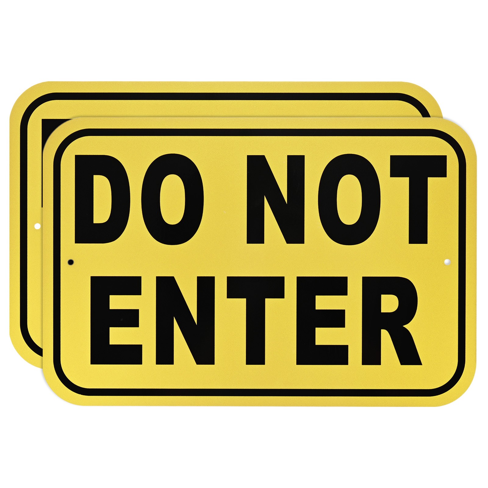 2-Pack Do Not Enter Sign, 14" Keep Out Sign for Garden/Pool [Black on Yellow]