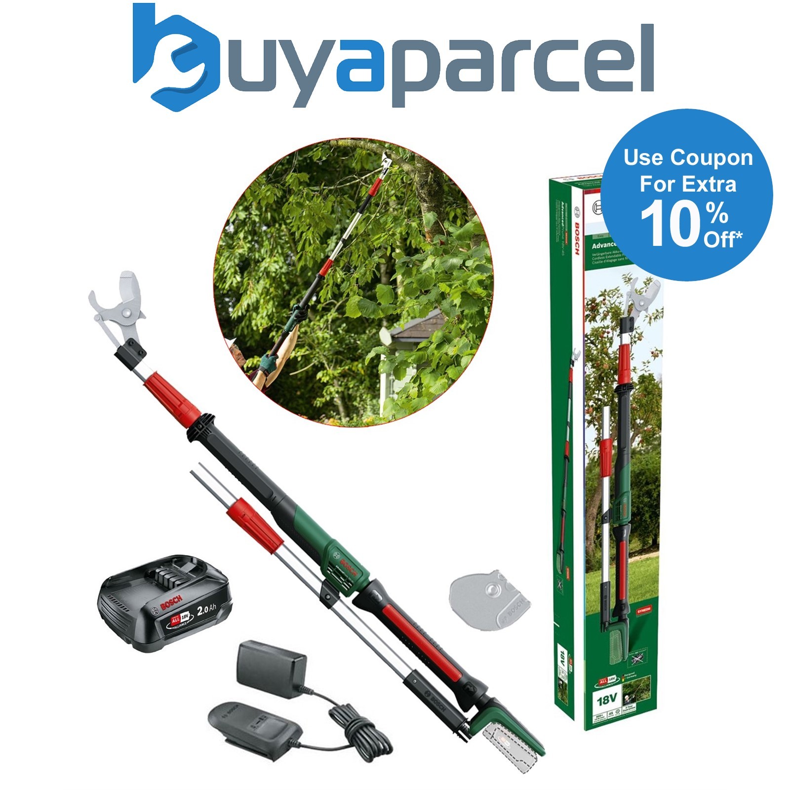 Bosch AdvancedPrune 18V-45 Cordless 18v Garden Tree Pruner Cutter Hedge 2Ah Batt