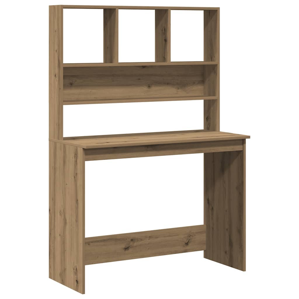 Desk with Shelves Writing Study Artisan Oak Engineered Wood vidaXL