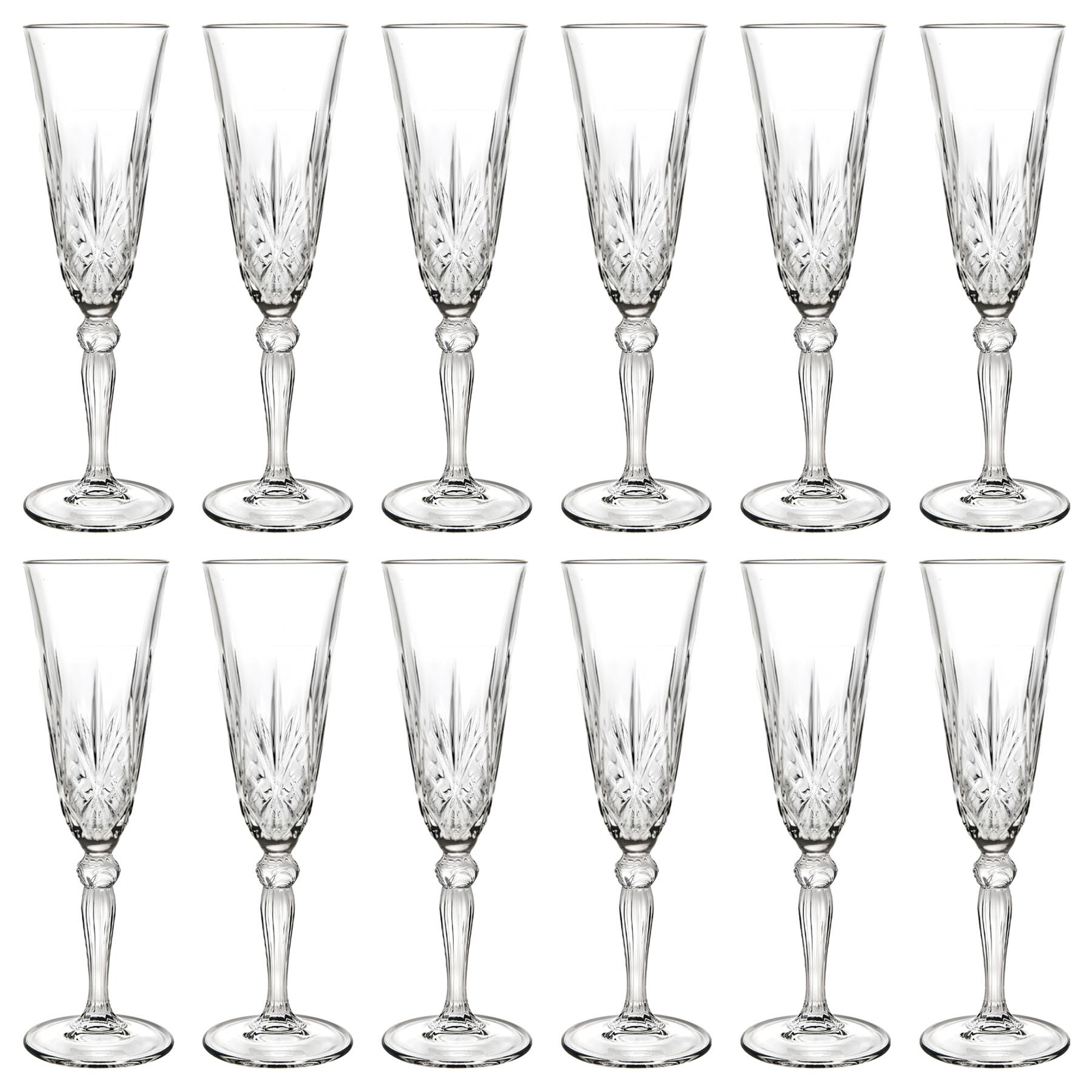 12x RCR Crystal 160ml Melodia Glass Champagne Flutes Prosecco Wedding Glasses