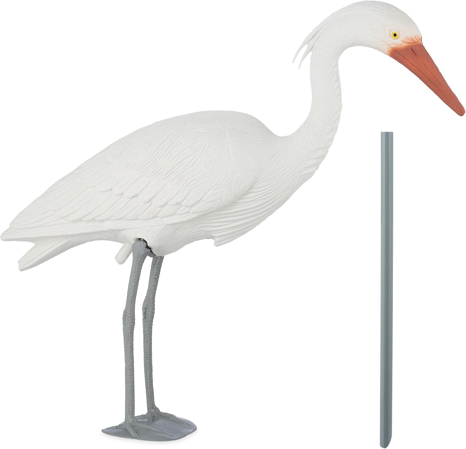 Relaxdays Heron Figure, Bird Deterrent for Garden & Pond, Outdoor Decor, stakea