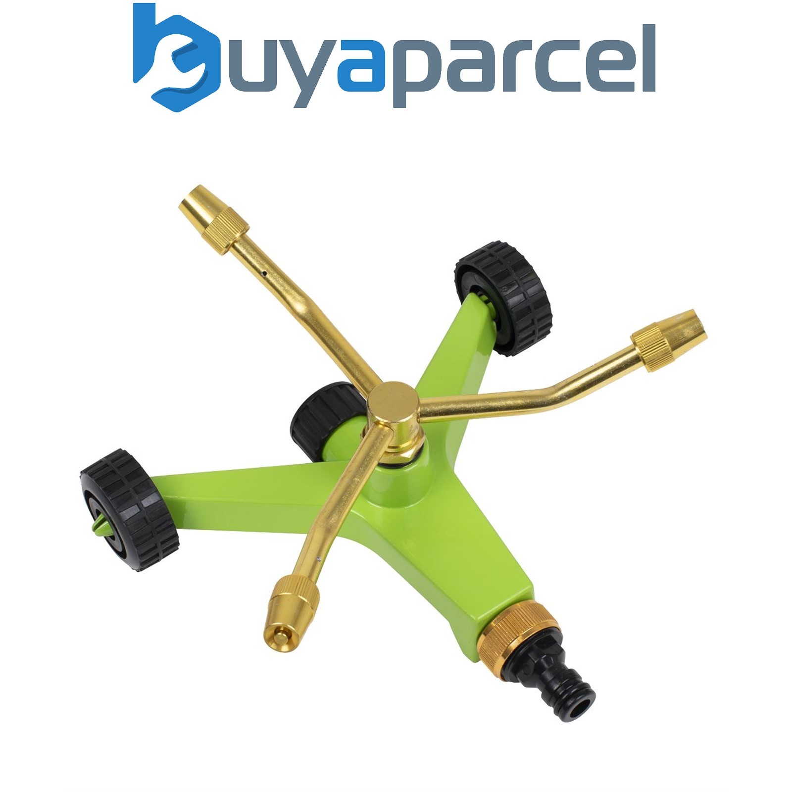 Sealey JS2032 3-Arm Brass Sprinkler with Metal Wheeled Base