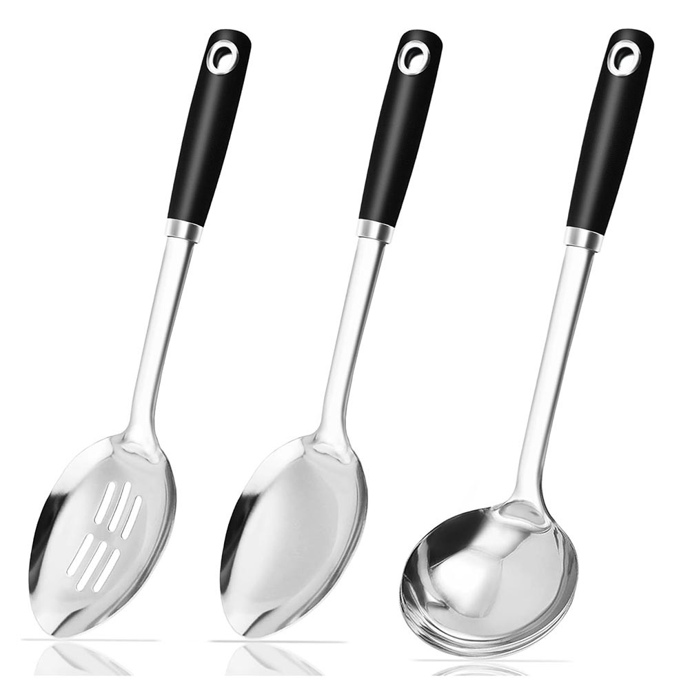 3pcs Cooking Spoons, Serving Spoons Set, Slotted Spoon, Cooking Spoon &8907