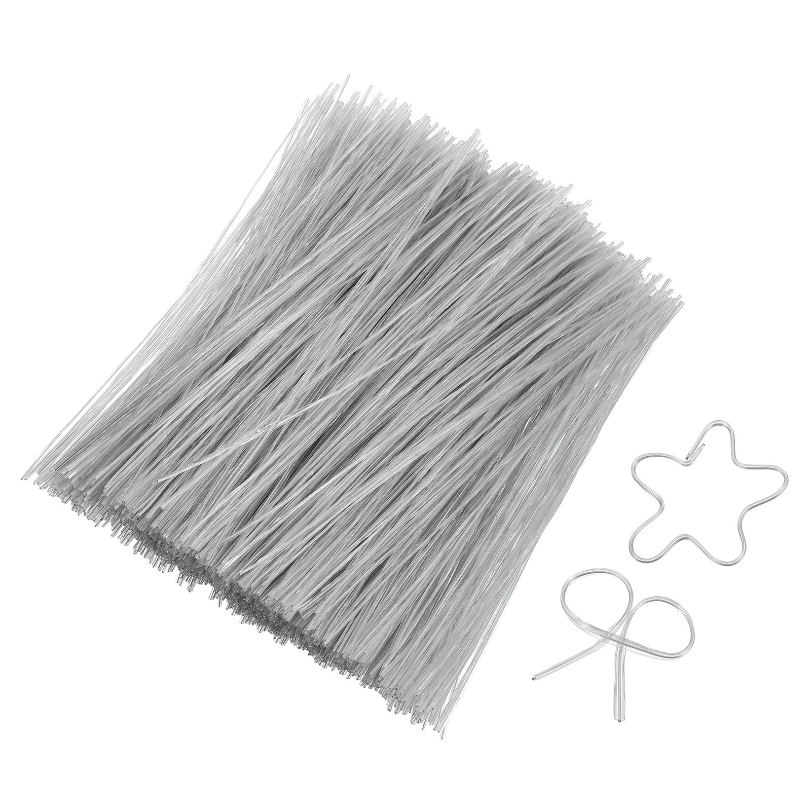 8 Inch Twist Ties, Metallic Twist Tie, 1200 Pack, Transparent