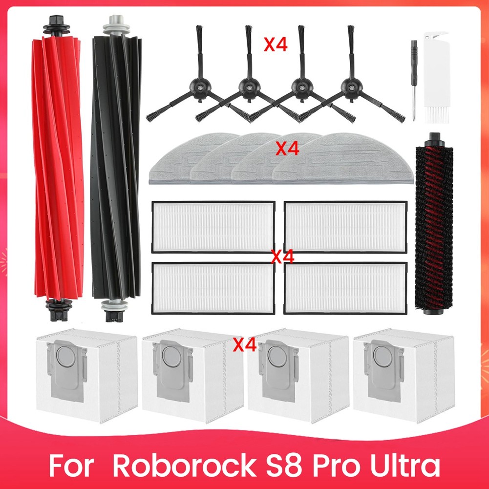 For S8 Pro Ultra Robot Vacuum,Main Rolling Side Brushes Filters4175