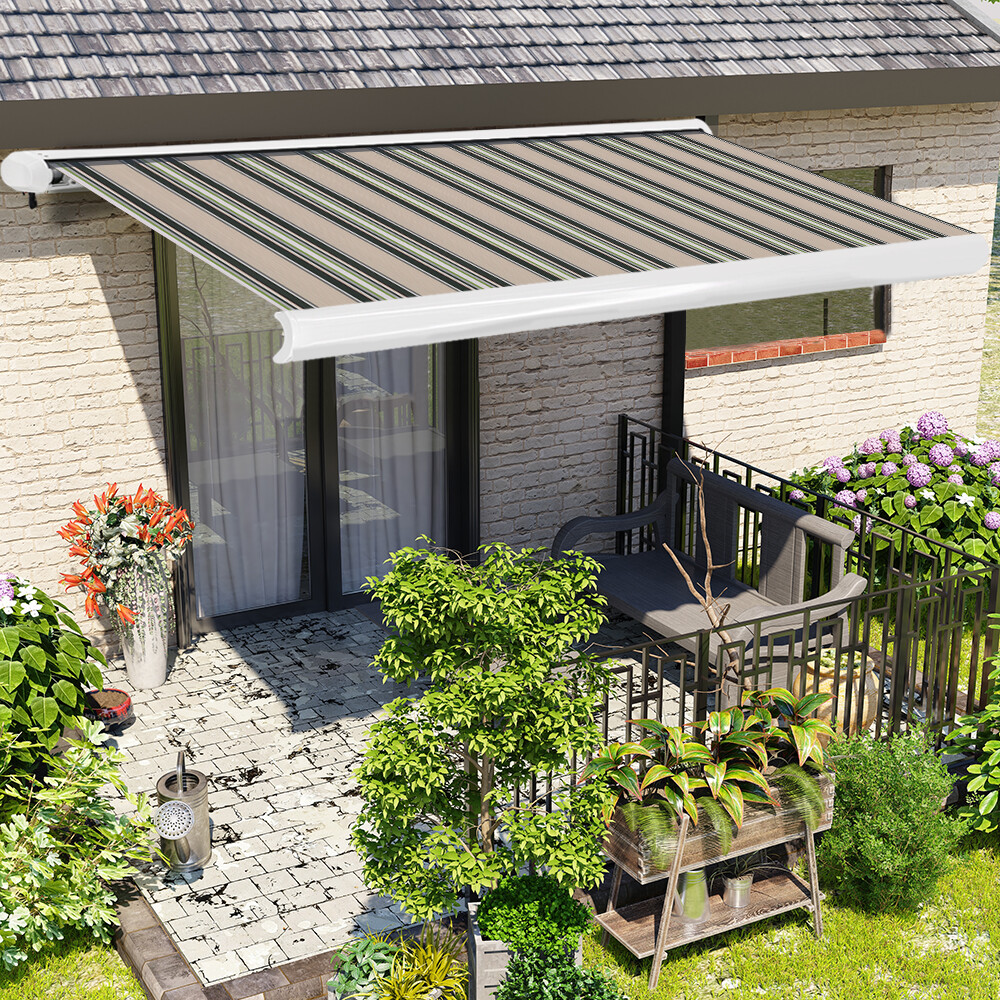 3x2.5M Full Cassette Electric Garden Canopy Awning Retractable Multi-Stripe