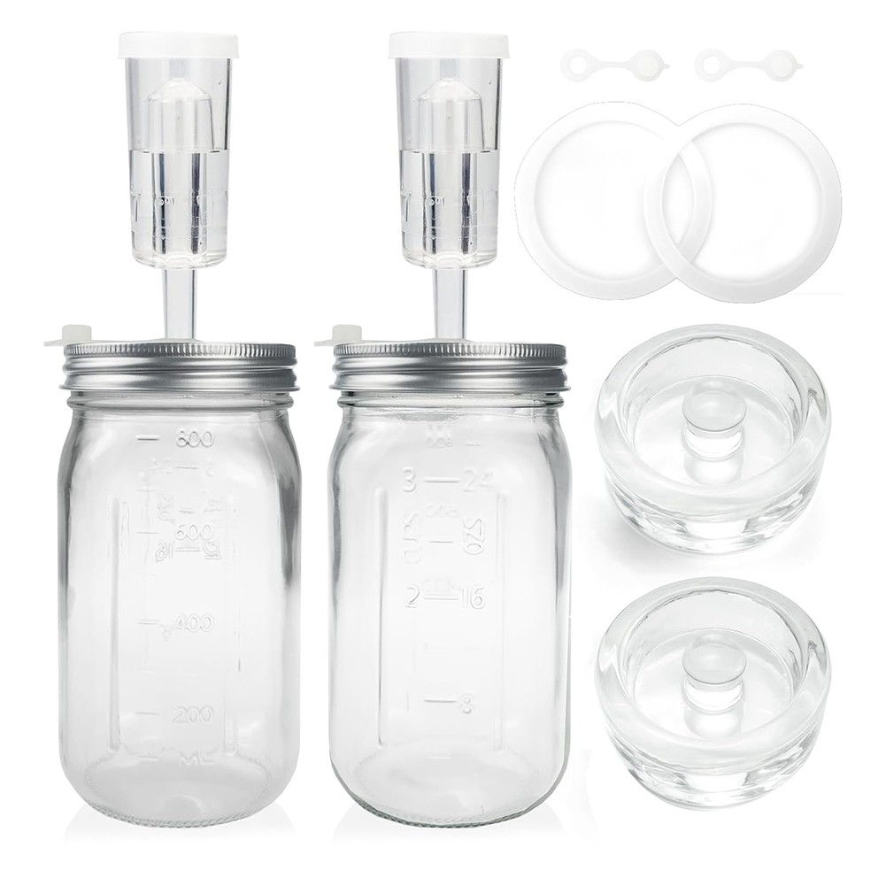 2 Pack 32 Oz Jar Fermentation Kit, Fermentation Jars, Fermentation Lids,7807