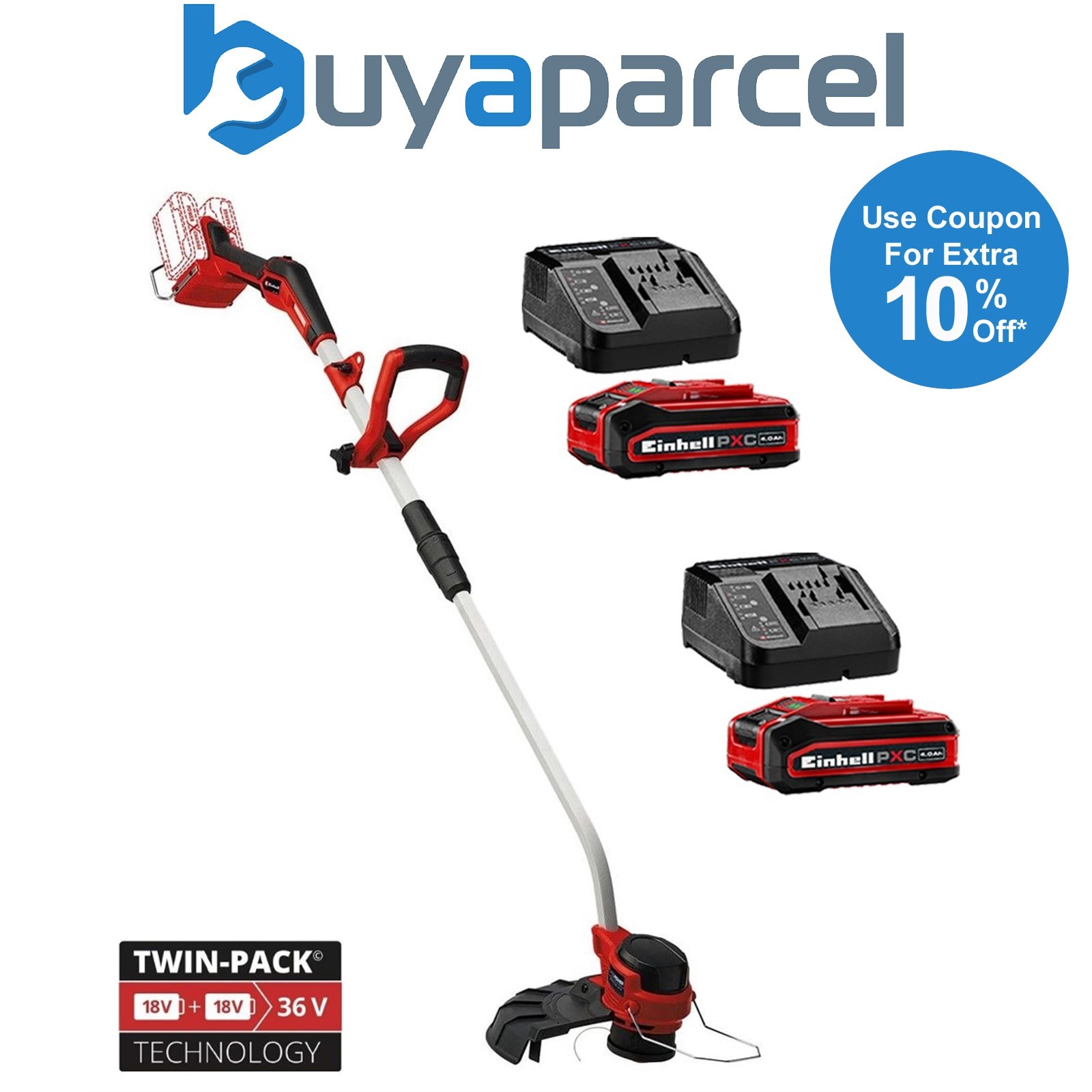 Einhell Professional 36/35 Li Brushless Twin 18v / 36v Grass Trimmer 350mm + 4AH