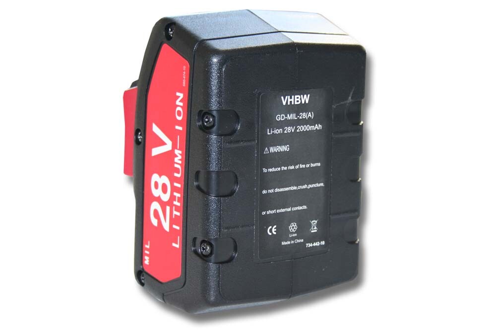 Battery for Milwaukee HD28 JSB HD28 SX HD28 VC/0 HD28 MS HD28 PD HD28 SG 2Ah 28V