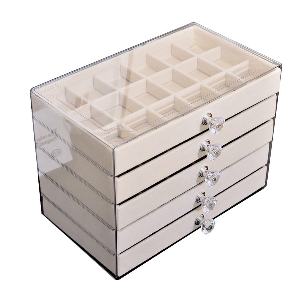 Acrylic Jewelry Organizer with 3 Drawers Stackable Display Storage Earrings6237