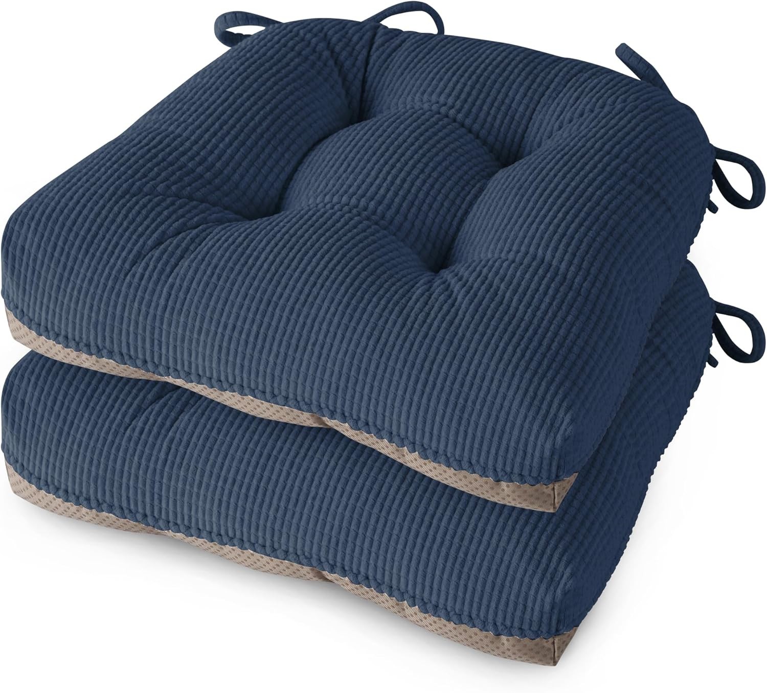 Indoor Kitchen Chair Cushions Set of 2 Dining Chair Cushions with Ties Tufted a