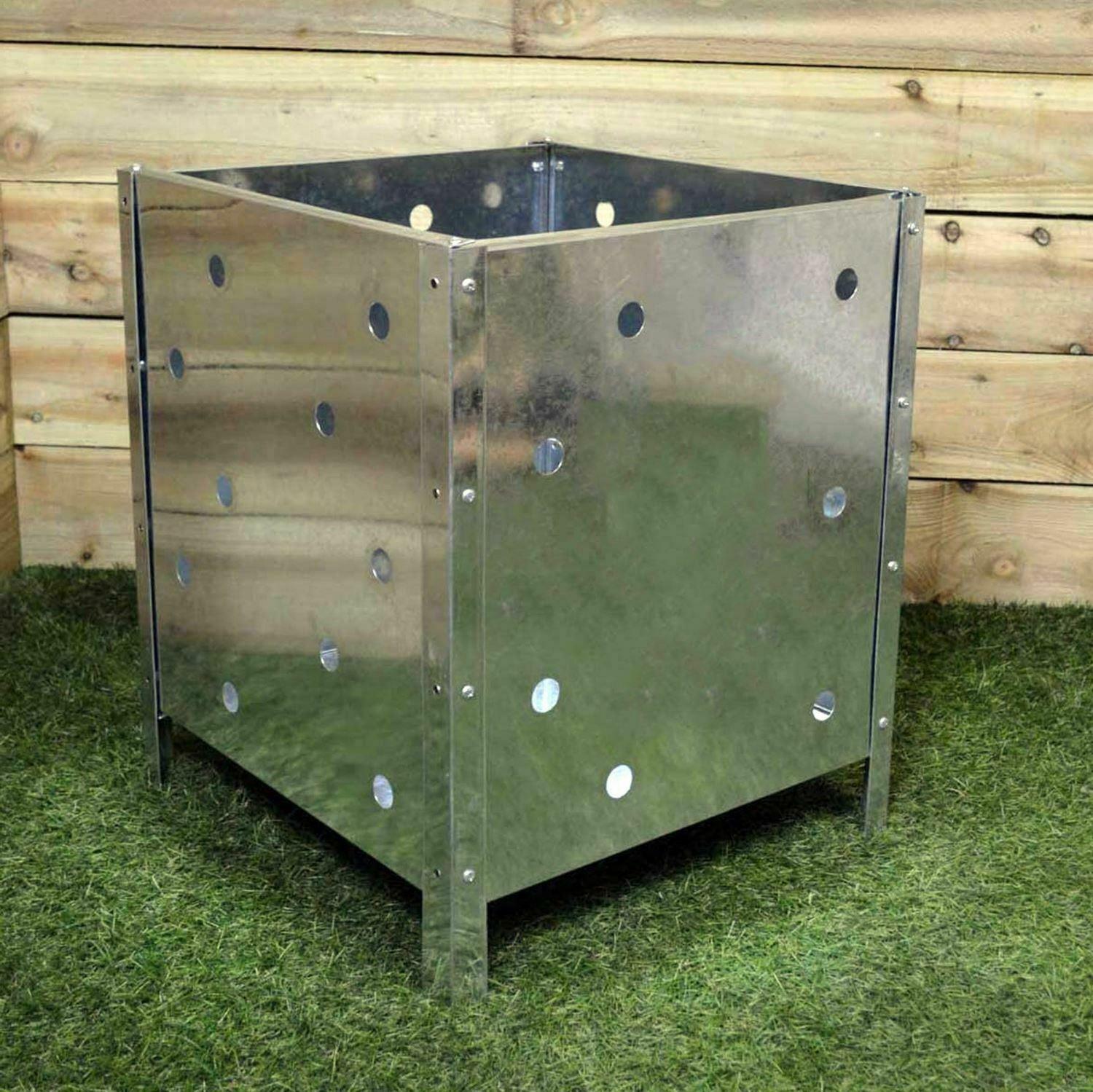 LARGE 90LTR SQUARE INCINERATOR FIRE BIN GALVANISED GARDEN BURNING RUBBISH TRASH