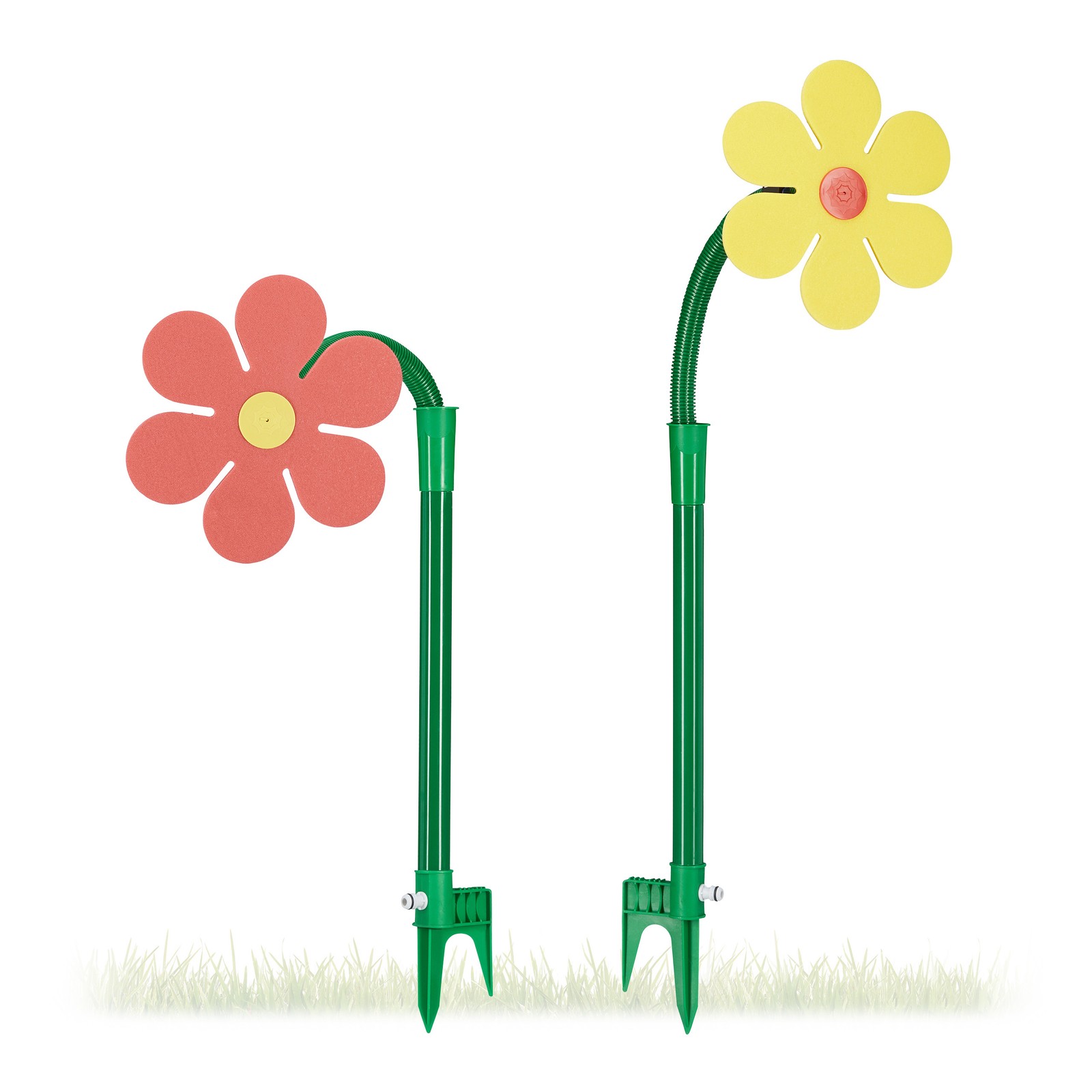 Flower Sprinkler Set of 2, Garden Hose Toy for Children, Kids Splash Water Fun
