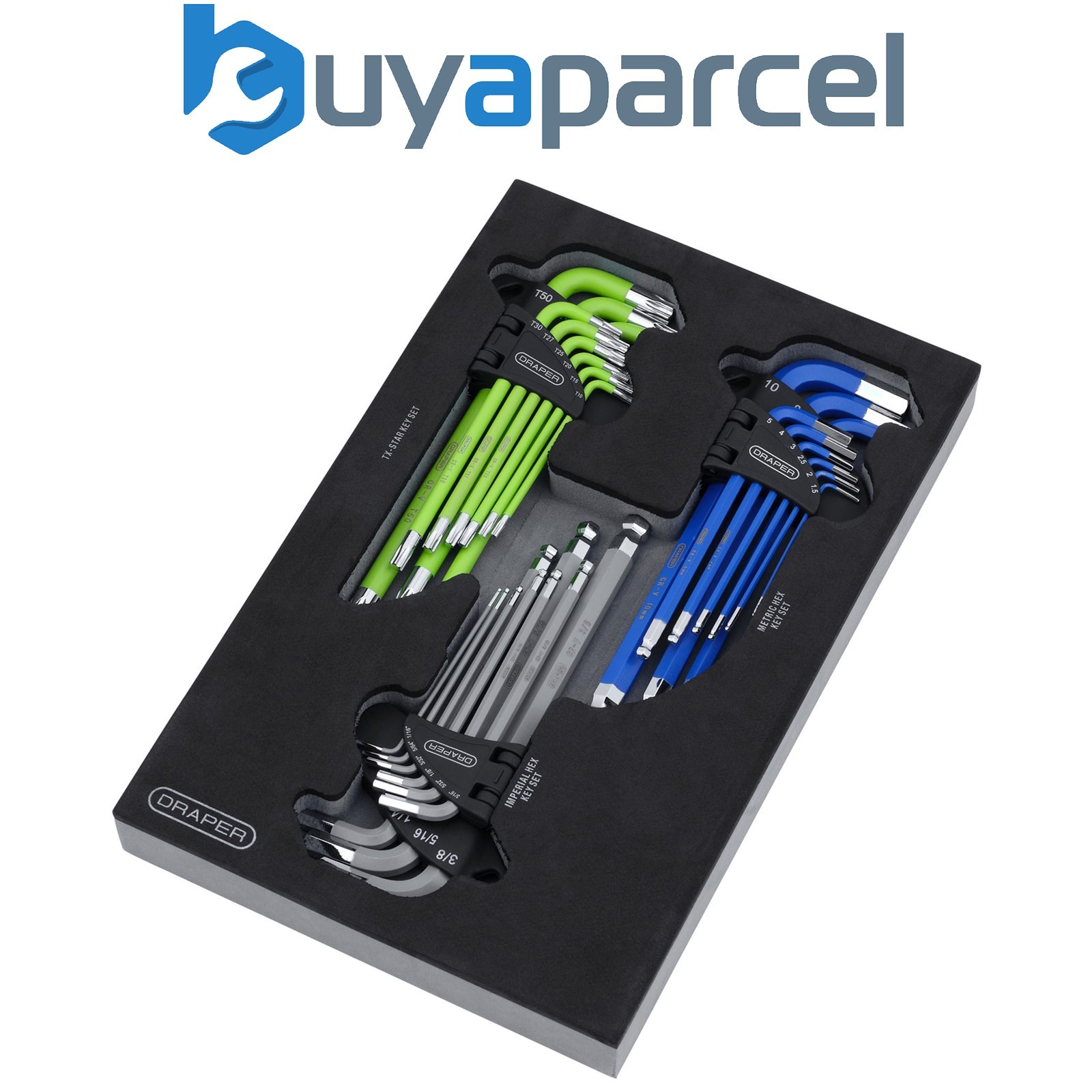 Draper 12822 Draper TX-STAR , Imperial & Metric Ball End Hex Key Sets in EVA Sto