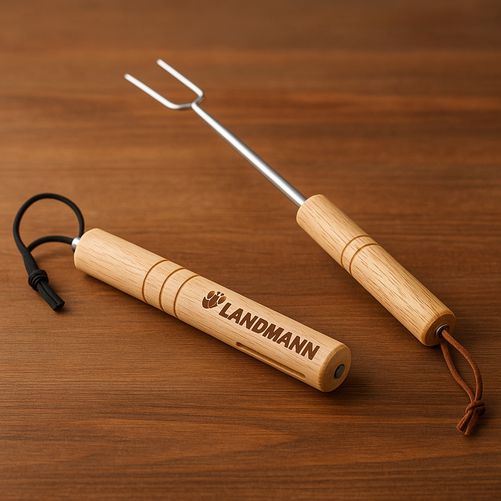 48x Landmann Telescopic Barbecue Fork Pull-Out Edelstahlgabel Grill 22,5 – 65cm