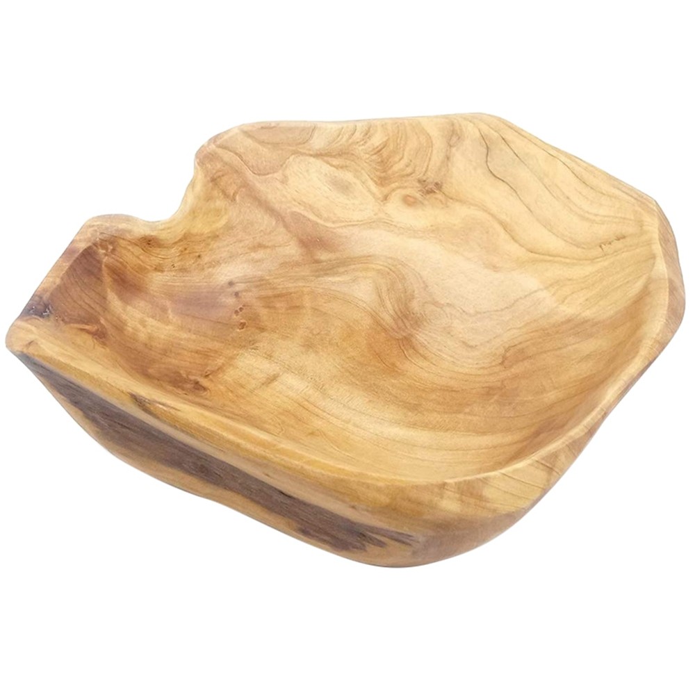 Wooden Fruit Salad Serving Bowl Hand- Root Bowls Living Room Real Wood3451