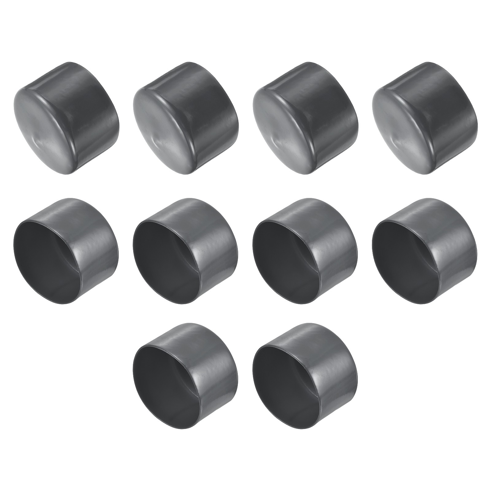 10pcs Rubber Caps 80mm ID Vinyl Round Cap Cover Protectors Dark Gray