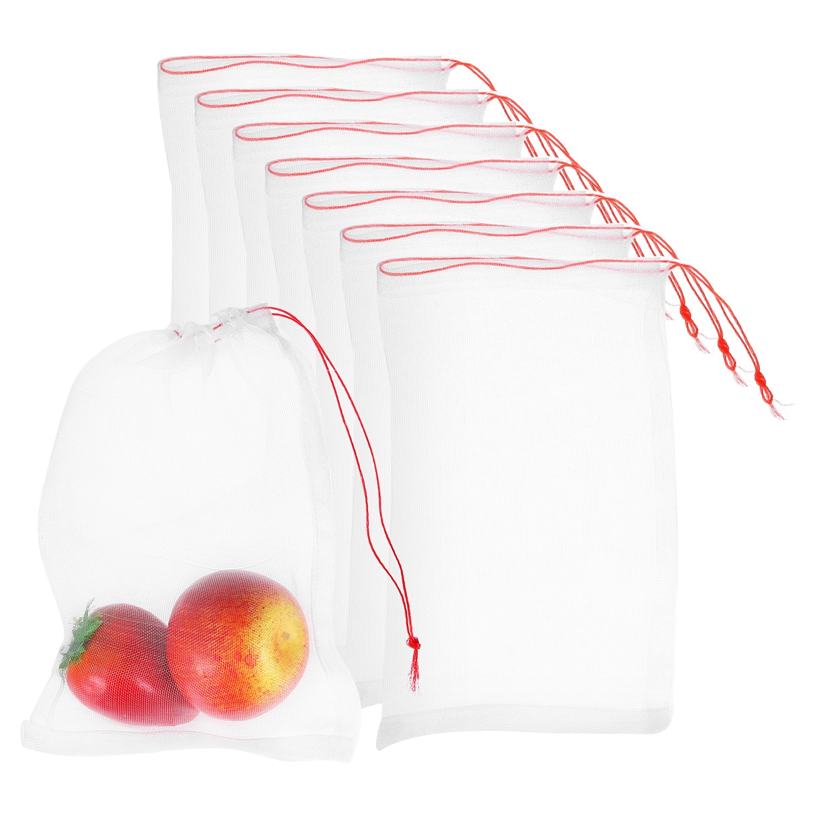 50Pcs Mesh Net, Netting Bags 9.8x5.9 inch 40D Garden Mesh Netting White