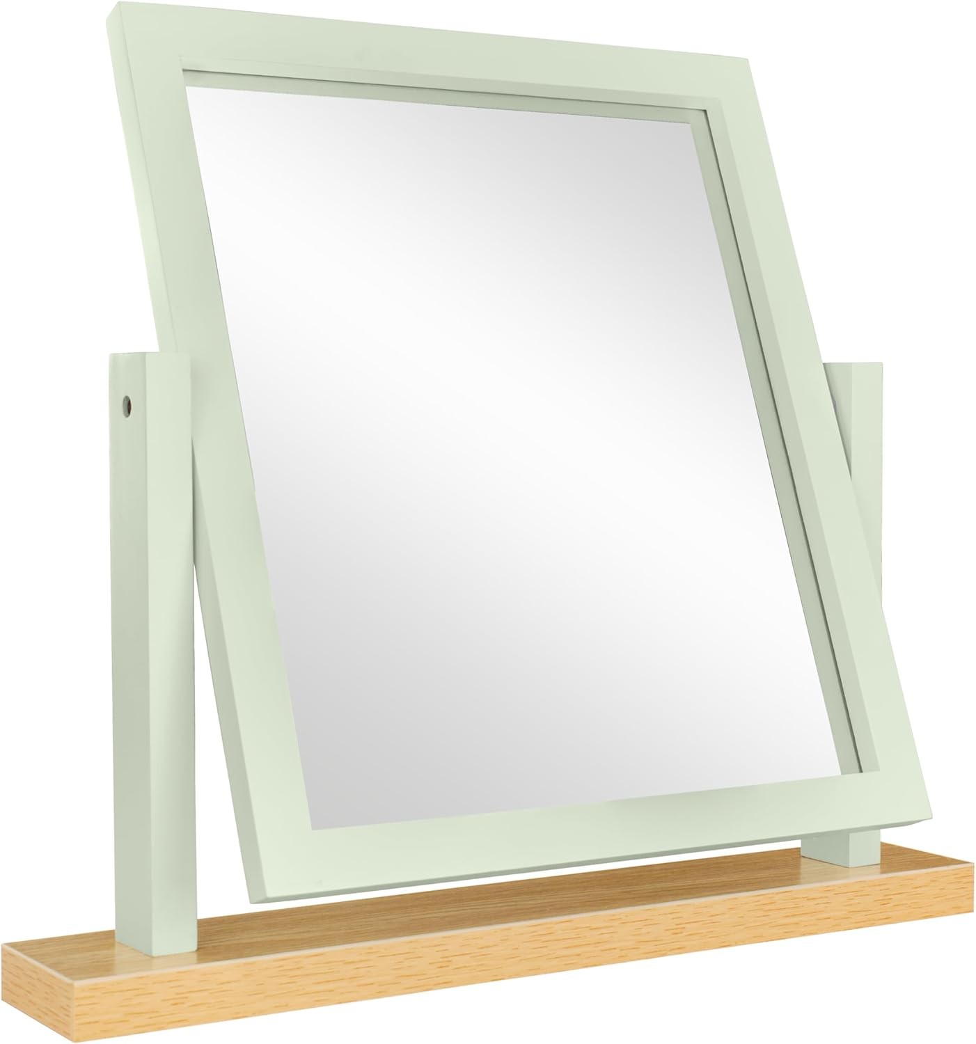 Rectangle Wood Dressing Table Mirror, Sage Green Oak, 44x44cm, Two Tone Freesta