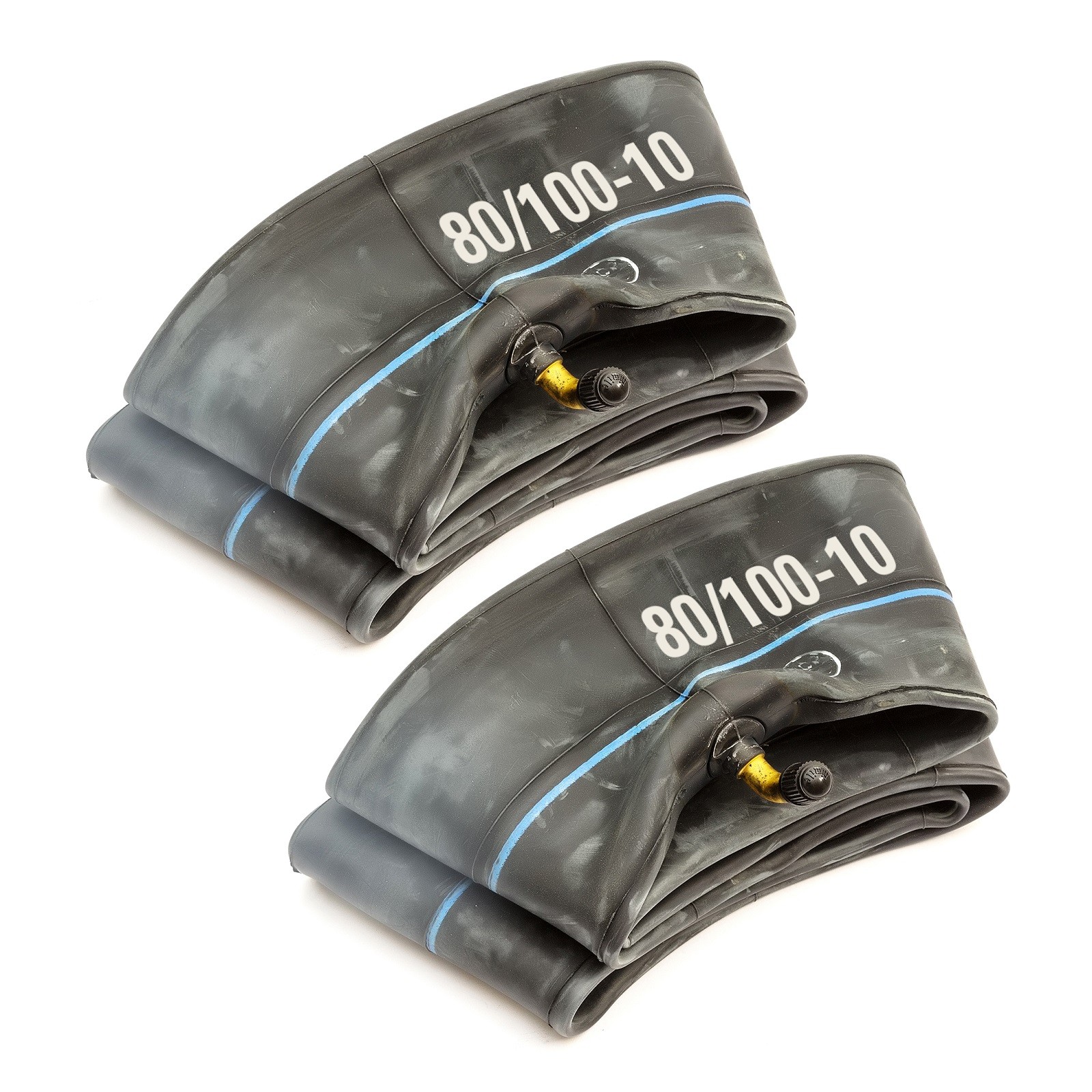 2x Heavy Duty Inner Tube 80/100-10 Bent Valve Butyl 10 Inch Mobility Scooter