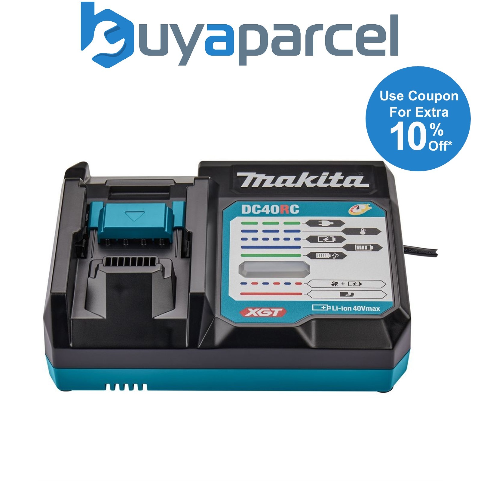 Makita DC40RC 191M92-9 40V Max Lithium Standard Battery Charger - Built in Fan