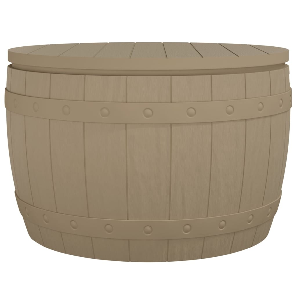 3-in-1 Garden Storage Box Deck Light Brown Polypropylene vidaXL