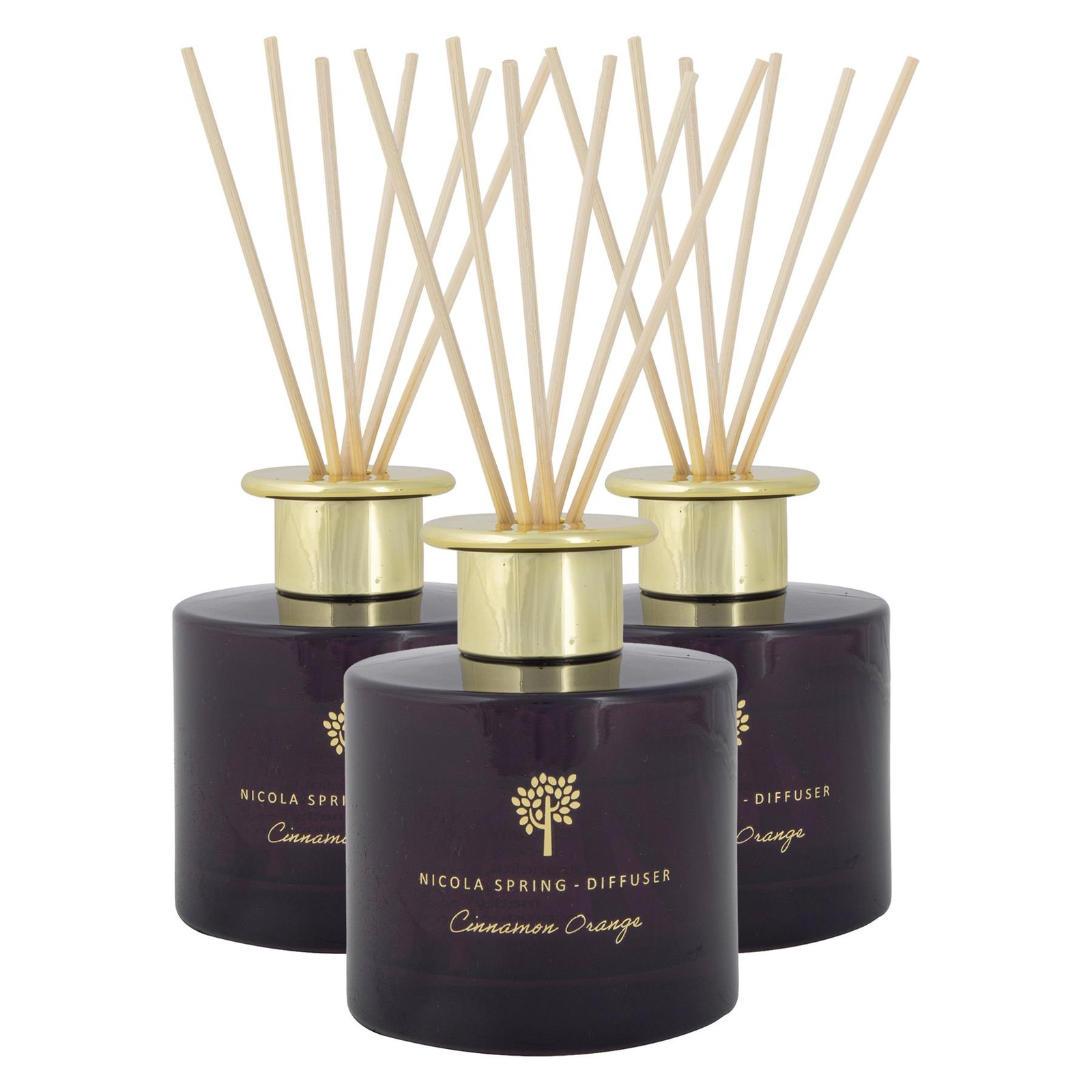 3x Reed Diffusers Luxury Home Bathroom Perfume 200ml Cinnamon & Orange