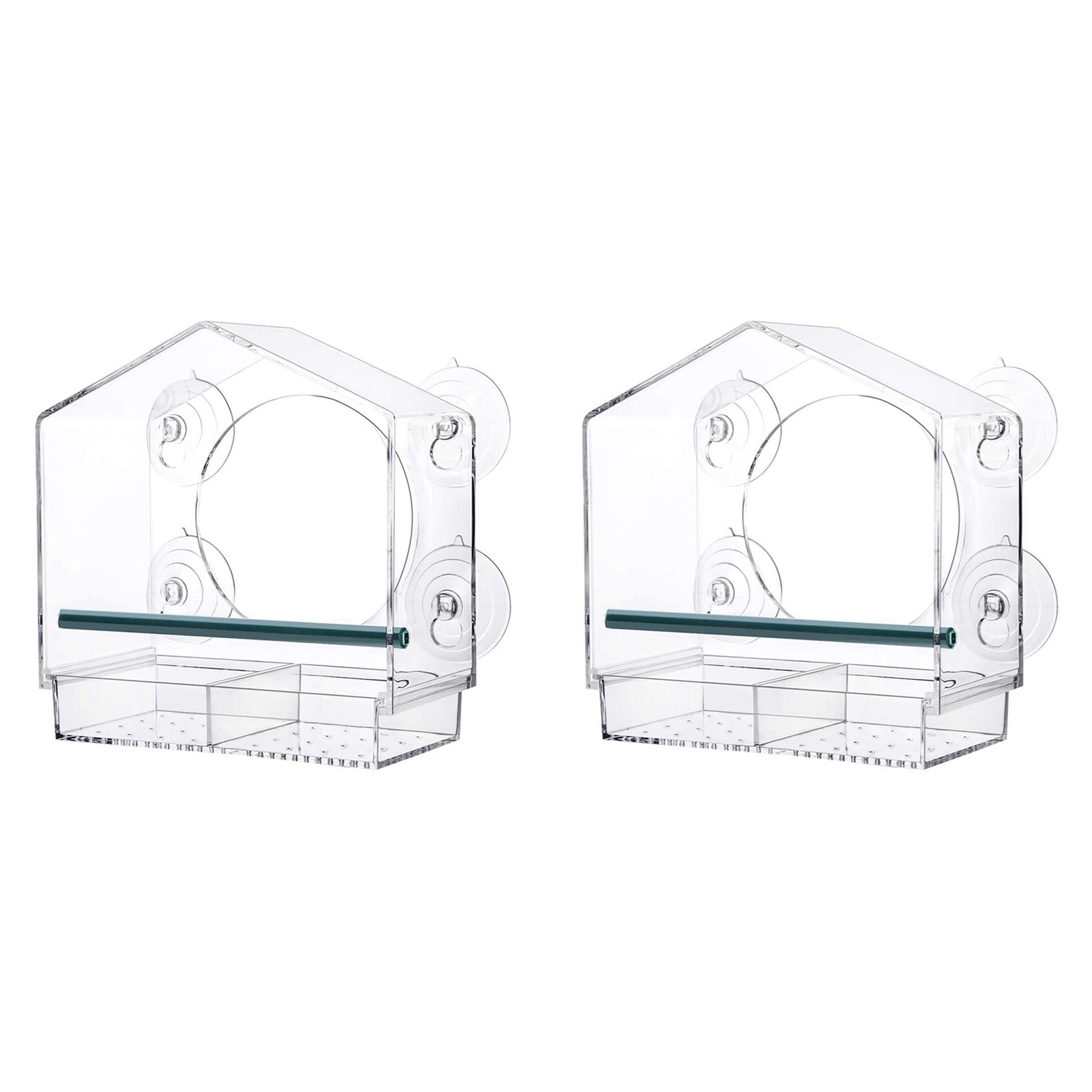 2X Window Bird Feeders with Strong Suction Cups, Clear Bird Feeder Bird4294