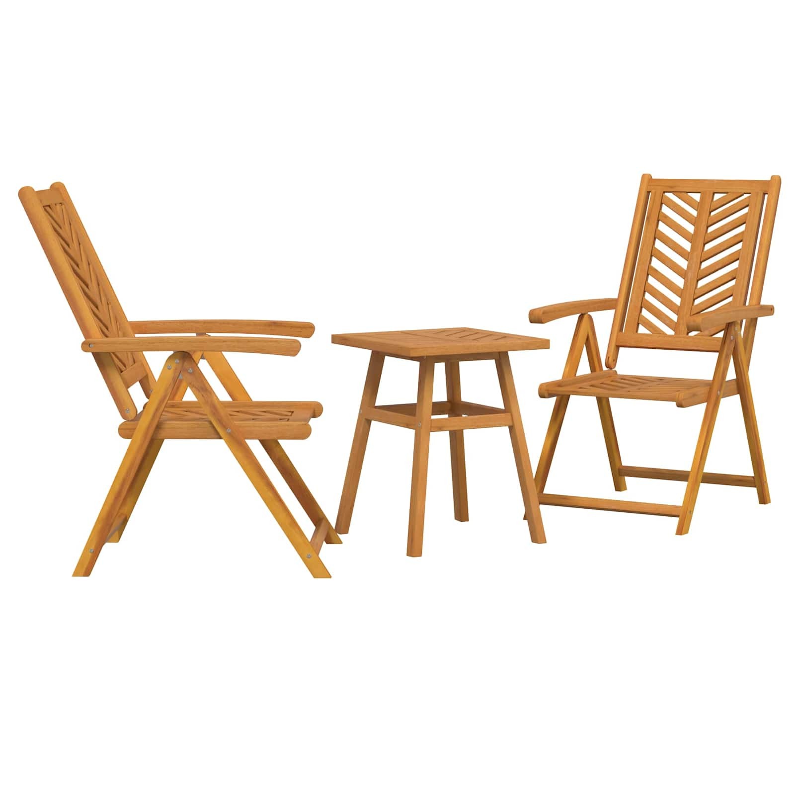 vidaXL Garden Dining Set 3 pcs Brown Solid Acacia Wood, Durable, Multi-Position